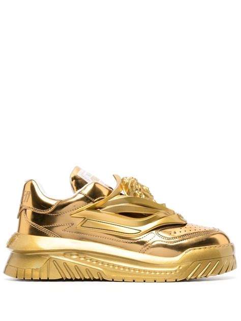 versace collection metallic sneakers|Versace sneakers for men.